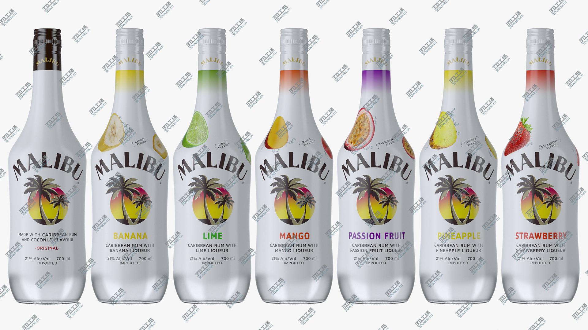 images/goods_img/202105074/Malibu Rum Liqueur All Flavors Bottle Collection 3D model/2.jpg